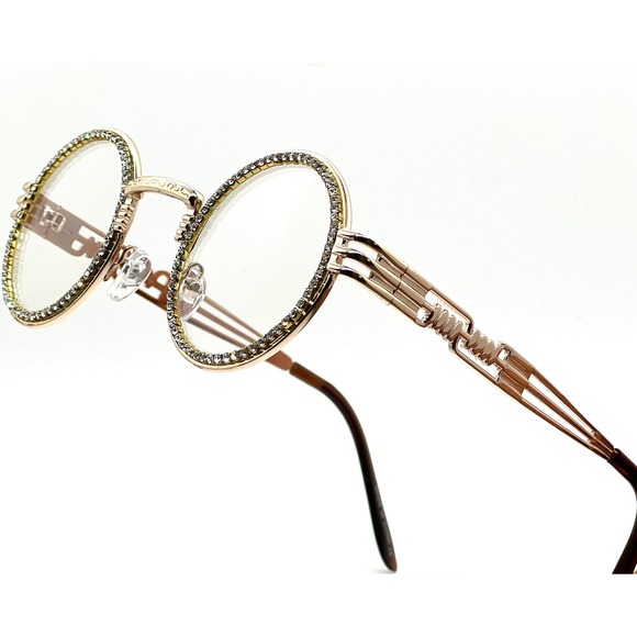Bling Sunglasses Gold Men Women Statement Fashion Eyewear Clear Sophisticated - Picture 1 of 4
